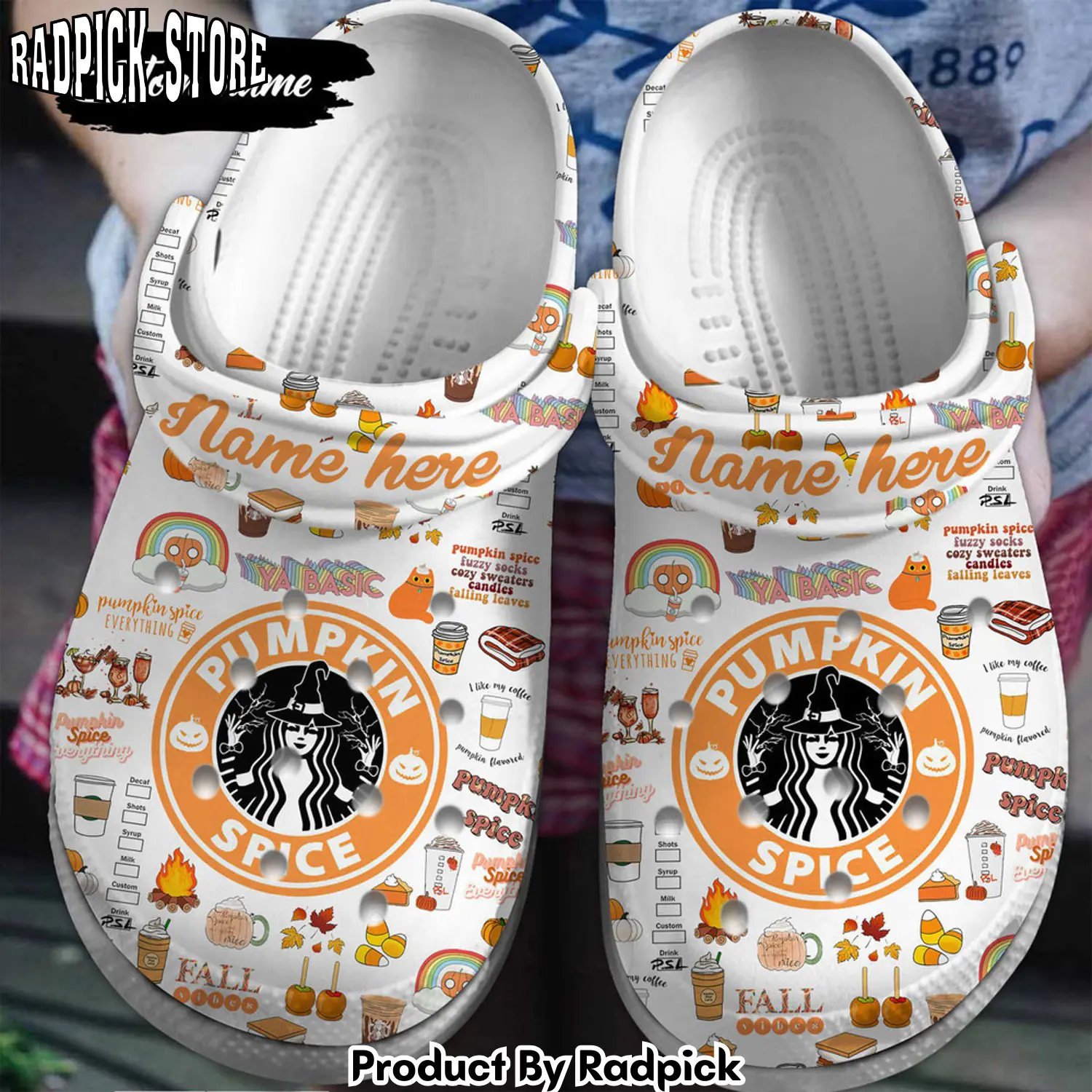 Radpick starbucks pumpkin spice clogs shoes comfortable for men women rp6521166